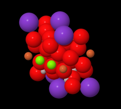 biotite atomic structure-actual size atoms